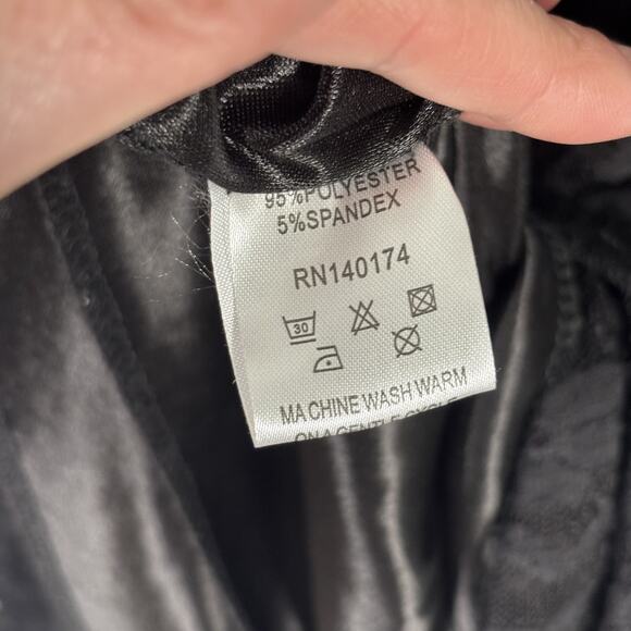 VTG 90s Ice Silk Dress 2XL Wrap Lace Sheer Flowy Skater Whimsigoth Feminine ** - Picture 13 of 14